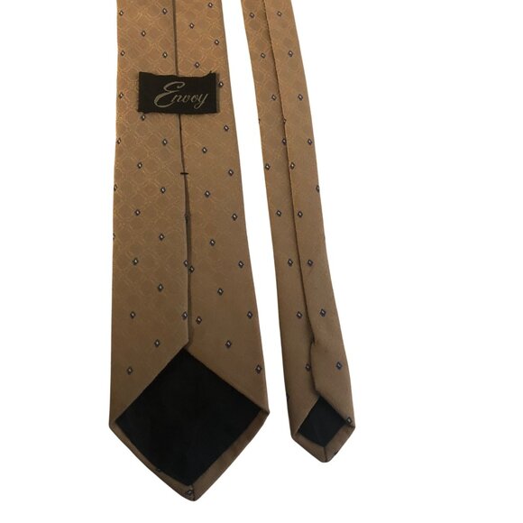 Envoy Tie Brown Blue Diamond Mens Necktie Vintage Office Work Formal Dad Gift - Picture 4 of 6